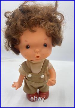 Vintage Big Eye Doll Kawaii Monchichi Style Japan Rubber Boy 7