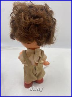 Vintage Big Eye Doll Kawaii Monchichi Style Japan Rubber Boy 7