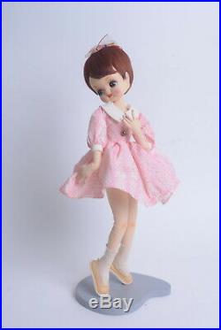 Vintage Big Eye Eyed 20 Cloth Doll Dressed In 50's Dress Made In Japan Bradley