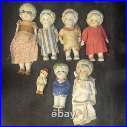 Vintage Bisque Doll Lot 1920s-30s All Marked JAPAN 7 Dolls 3-4 Painted SEE