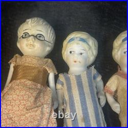 Vintage Bisque Doll Lot 1920s-30s All Marked JAPAN 7 Dolls 3-4 Painted SEE