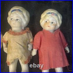 Vintage Bisque Doll Lot 1920s-30s All Marked JAPAN 7 Dolls 3-4 Painted SEE