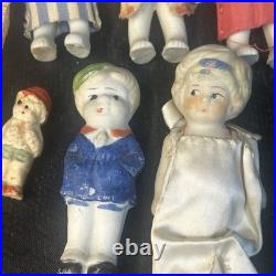 Vintage Bisque Doll Lot 1920s-30s All Marked JAPAN 7 Dolls 3-4 Painted SEE