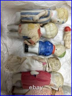 Vintage Bisque Doll Lot 1920s-30s All Marked JAPAN 7 Dolls 3-4 Painted SEE