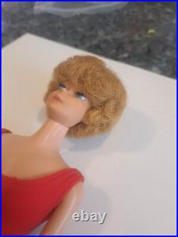 Vintage Blond Bubble Cut Barbie Doll with Red Swimsuit Mattel 1960's Japan
