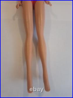 Vintage Blond Bubble Cut Barbie Doll with Red Swimsuit Mattel 1960's Japan