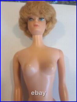 Vintage Blond Bubble Cut Barbie Doll with Red Swimsuit Mattel 1960's Japan