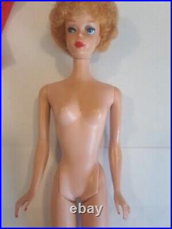 Vintage Blond Bubble Cut Barbie Doll with Red Swimsuit Mattel 1960's Japan