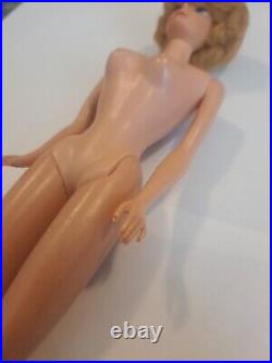 Vintage Blond Bubble Cut Barbie Doll with Red Swimsuit Mattel 1960's Japan