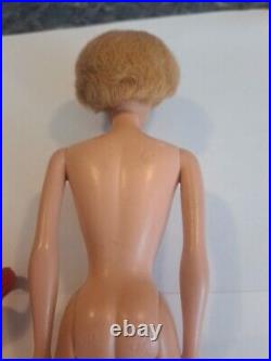 Vintage Blond Bubble Cut Barbie Doll with Red Swimsuit Mattel 1960's Japan