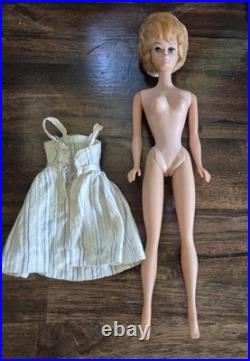 Vintage Blonde Bubblehead Barbie Early 60s Mattel's WithPale Lips & Japan On Foot Vintage Blonde Bubblehead Barbie Early 60s Mattel's WithPale Lips & Japan On Foot
