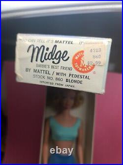 Vintage Blonde Midge 1962 Barbie by Mattel #860 In Original Box