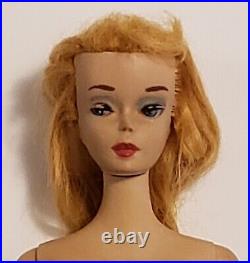 Vintage Blonde Ponytail BARBIE DOLL #3 from 1959-1960 Blue Eye Liner /Eye Shadow