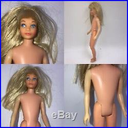 Vintage Blonde Skipper Barbie's Little Sister 1963 No. 3 Japan Pink Skin Blush