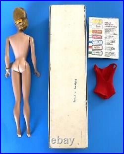 Vintage Blonde Swirl Ponytail Doll with Wrist Tag, Accessories, Original Box #850