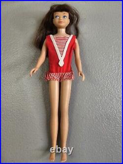 Vintage Brunette #1 Straight Leg Skipper Doll Original Box And Accessories Read