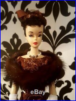 Vintage Brunette #3 Ponytail Barbie Original Brown Eyeshadow