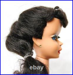 Vintage Brunette #4 Ponytail Brunette Barbie Doll With Swimsuit Glasses Heels