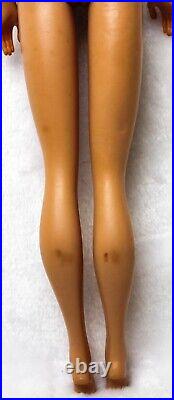 Vintage Brunette #4 Ponytail Brunette Barbie Doll With Swimsuit Glasses Heels