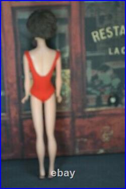 Vintage Brunette Barbie Doll Bubblecut BOX Red Swimsuit Bubble Cut Bubblegum Lip