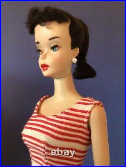 Vintage Brunette Barbie Ponytail #3 Brown Eyeliner