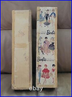 Vintage Brunette Bubblecut 1960's Barbie Doll & Box. NICE