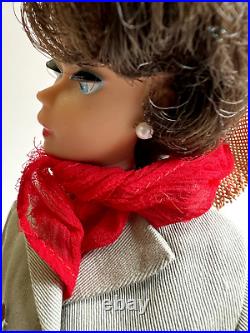 Vintage Bubble Cut Barbie Doll Brunette with Open Road Jacket Pants Hat Set, NICE