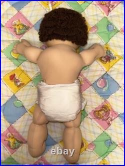Vintage Cabbage Patch Kids Tsukuda Japan Doll Girl Brunette Loop Blue Eyes