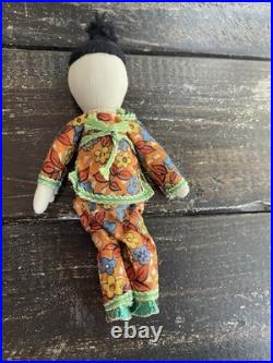 Vintage Chinese Cloth Dolls Family/Extra Wardrobe Asian Folk Dolls /Woven Case