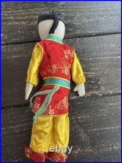 Vintage Chinese Cloth Dolls Family/Extra Wardrobe Asian Folk Dolls /Woven Case