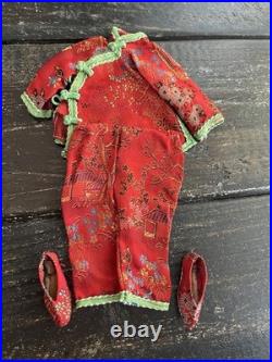 Vintage Chinese Cloth Dolls Family/Extra Wardrobe Asian Folk Dolls /Woven Case