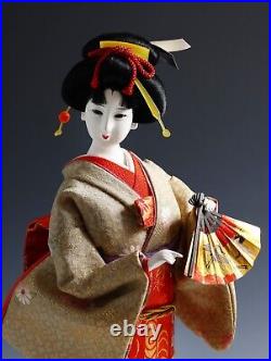 Vintage Classic Style Japanese Traditional Fan Geisha Doll -Oyama Doll-