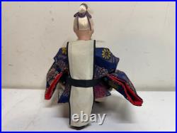 Vintage Collection of 5 Japanese Hina Dolls with Orange & Blue Floral Dec