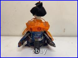 Vintage Collection of 5 Japanese Hina Dolls with Orange & Blue Floral Dec