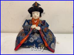 Vintage Collection of 5 Japanese Hina Dolls with Orange & Blue Floral Dec