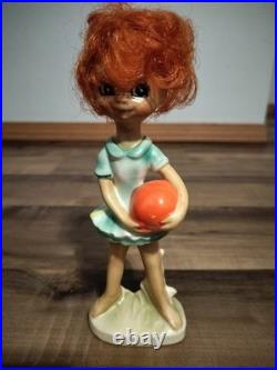 Vintage Commodore Teenage Girl Doll with Wig Red Hair & Ball No. 2/334 B1 Japan