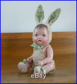 Vintage Composition Baby Bunny Doll Japan