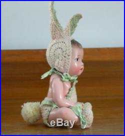 Vintage Composition Baby Bunny Doll Japan
