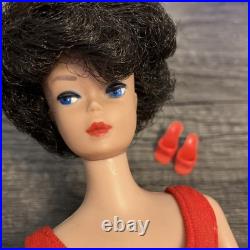 Vintage Dark Brunette Bubblecut Barbie Doll 850 Original Swimsuit & Shoes JAPAN