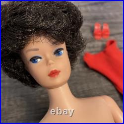 Vintage Dark Brunette Bubblecut Barbie Doll 850 Original Swimsuit & Shoes JAPAN