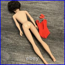 Vintage Dark Brunette Bubblecut Barbie Doll 850 Original Swimsuit & Shoes JAPAN