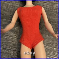 Vintage Dark Brunette Bubblecut Barbie Doll 850 Original Swimsuit & Shoes JAPAN