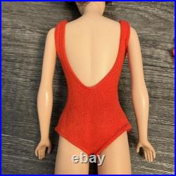 Vintage Dark Brunette Bubblecut Barbie Doll 850 Original Swimsuit & Shoes JAPAN