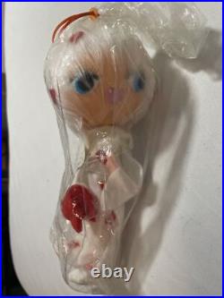 Vintage Doll Japan Big Eyes Herman Pecker Co. New York Heart Valentines New