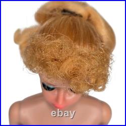 Vintage Early 60s Barbie Ponytail #5 Doll Mattel Japan Zebra Swimsuit Blonde