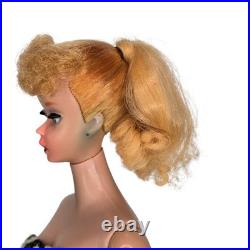 Vintage Early 60s Barbie Ponytail #5 Doll Mattel Japan Zebra Swimsuit Blonde Vintage Early 60s Barbie Ponytail #5 Doll Mattel Japan Zebra Swimsuit Blonde