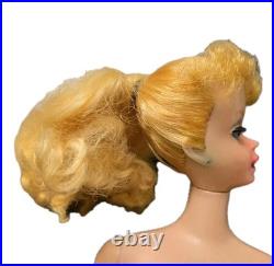 Vintage Early 60s Barbie Ponytail #5 Doll Mattel Japan Zebra Swimsuit Blonde