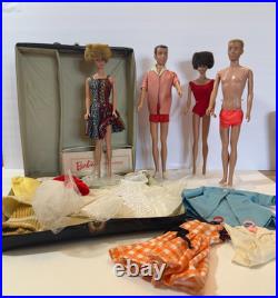 Vintage Early Barbie & Ken Dolls bubblecut In Case With Clothes Accessories Vintage Early Barbie & Ken Dolls bubblecut In Case With Clothes Accessories