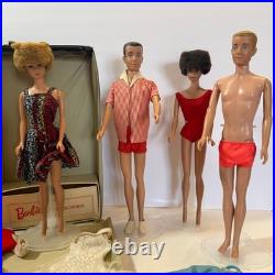Vintage Early Barbie & Ken Dolls bubblecut In Case With Clothes Accessories Vintage Early Barbie & Ken Dolls bubblecut In Case With Clothes Accessories