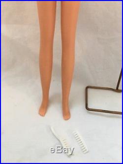 Vintage Francie Doll Japan Straight Leg Brunette All Original With Stand